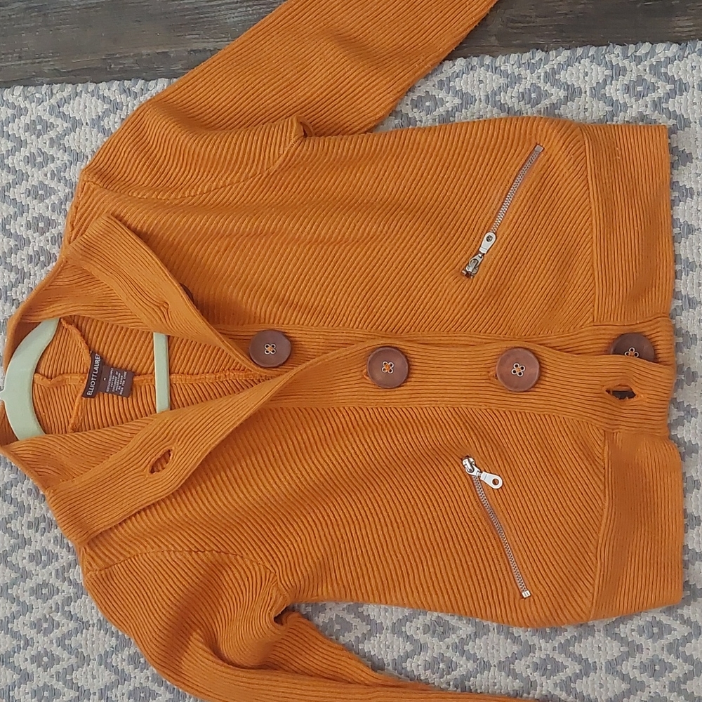 ELLIOTT LAUREN Women's M Burnt Orange Sweater Cardigan